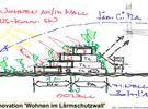 033 Schwetzingen US-Konversion aus Plakat 4 Innovation Wohnen im Lärmschutzwall Skizze Stadt